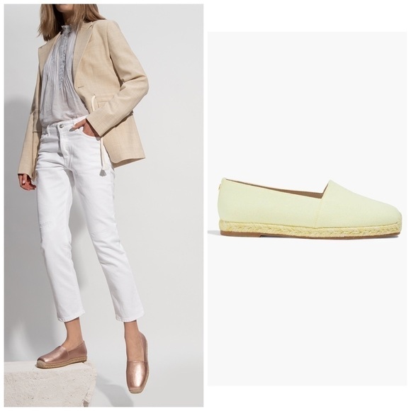 Stuart Weitzman Dree Canvas Espadrille in Pastel Yellow Size 10C - Wide - Picture 1 of 12